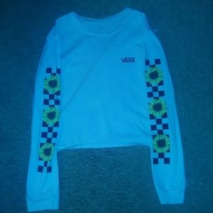 🌻⚪WHITE VANS LONG SLEEVED CROP T⚪🌻